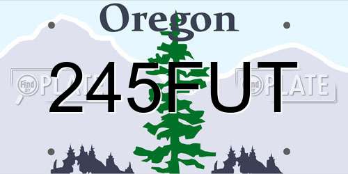 245FUT Oregon License Plate