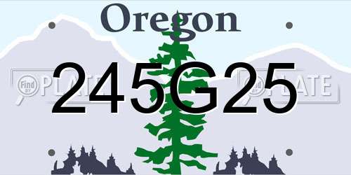 245G25 Oregon License Plate