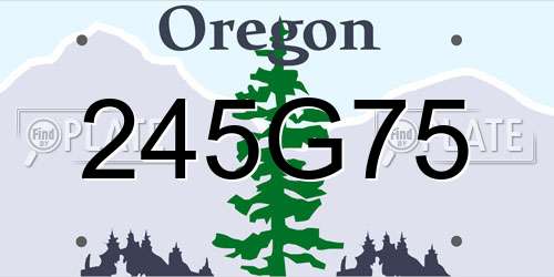245G75 Oregon License Plate
