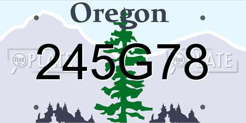245G78 Oregon License Plate
