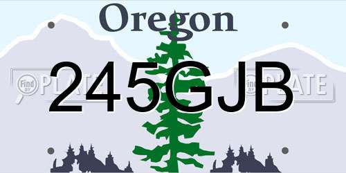 245GJB Oregon License Plate