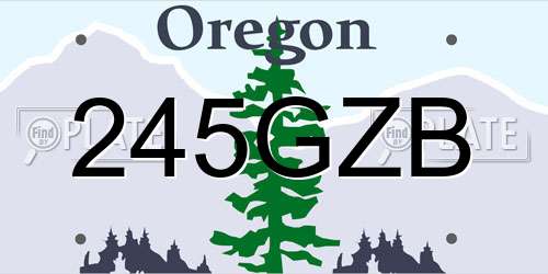 245GZB Oregon License Plate
