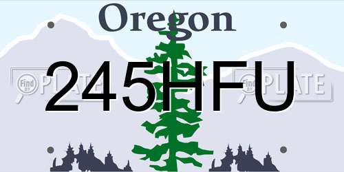 245HFU Oregon License Plate