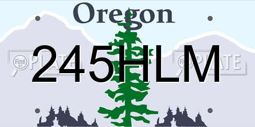 245HLM Oregon License Plate
