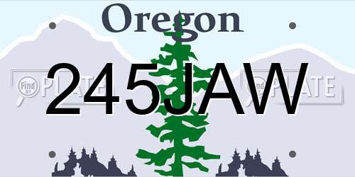 245JAW Oregon License Plate