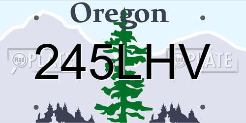 245LHV Oregon License Plate