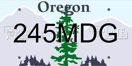 245MDG Oregon License Plate