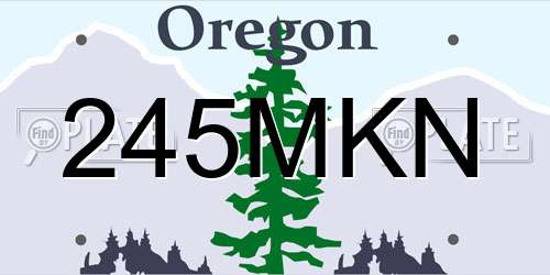 245MKN Oregon License Plate