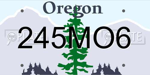 245MO6 Oregon License Plate