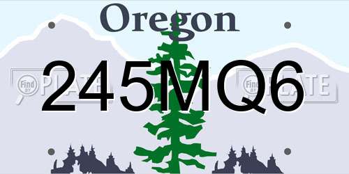 245MQ6 Oregon License Plate