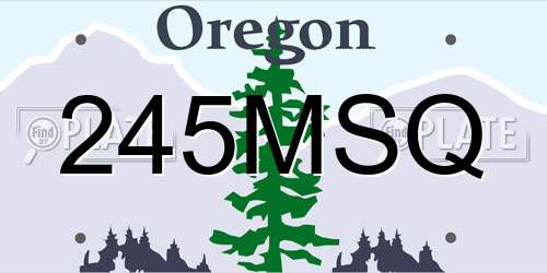 245MSQ Oregon License Plate