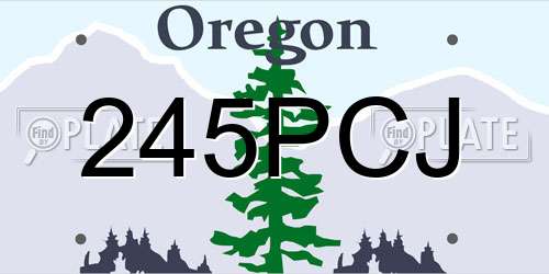 245PCJ Oregon License Plate