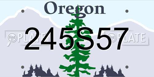 245S57 Oregon License Plate