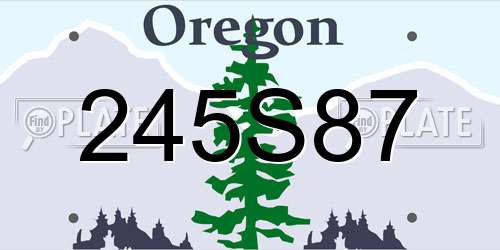 245S87 Oregon License Plate