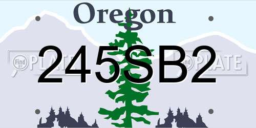 245SB2 Oregon License Plate