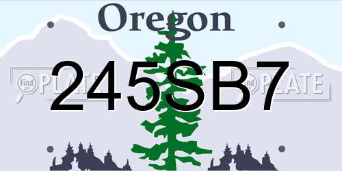 245SB7 Oregon License Plate