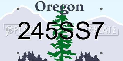 245SS7 Oregon License Plate
