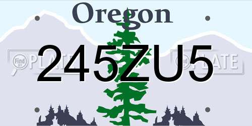 245ZU5 Oregon License Plate