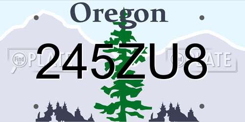 245ZU8 Oregon License Plate