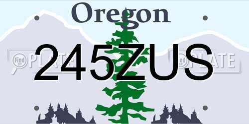 245ZUS Oregon License Plate