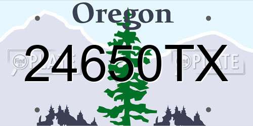 24650TX Oregon License Plate