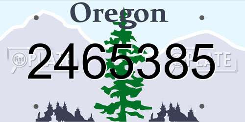 2465385 Oregon License Plate