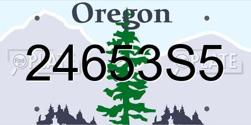24653S5 Oregon License Plate