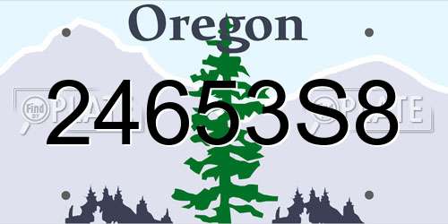 24653S8 Oregon License Plate