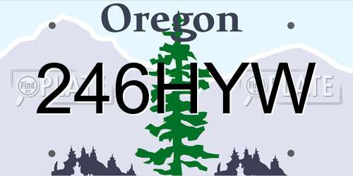246HYW Oregon License Plate