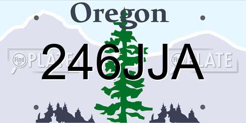 246JJA Oregon License Plate