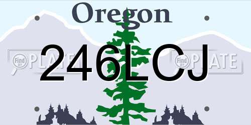 246LCJ Oregon License Plate