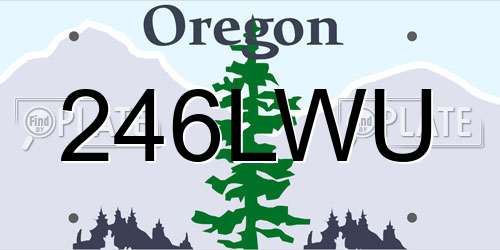 246LWU Oregon License Plate