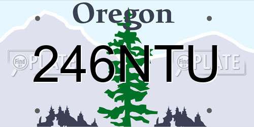 246NTU Oregon License Plate