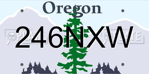 246NXW Oregon License Plate