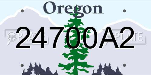 24700A2 Oregon License Plate