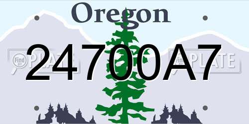 24700A7 Oregon License Plate