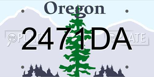 2471DA Oregon License Plate