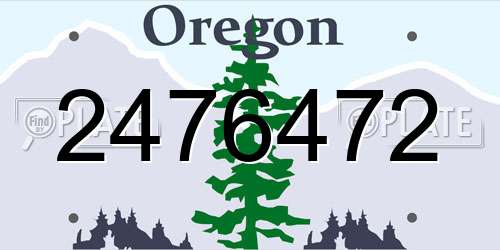2476472 Oregon License Plate