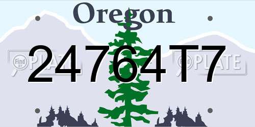 24764T7 Oregon License Plate