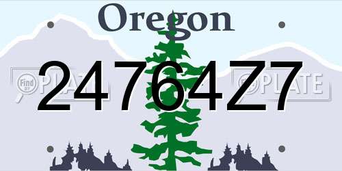 24764Z7 Oregon License Plate