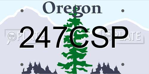 247CSP Oregon License Plate
