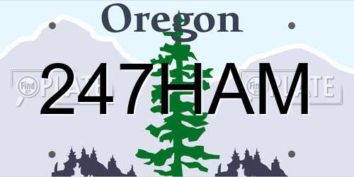247HAM Oregon License Plate