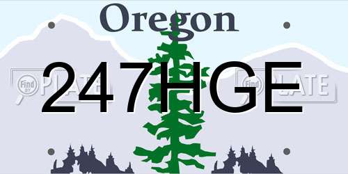 247HGE Oregon License Plate
