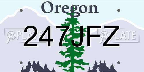 247JFZ Oregon License Plate