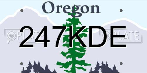 247KDE Oregon License Plate