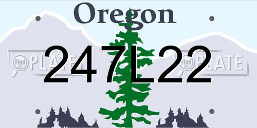 247L22 Oregon License Plate