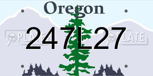 247L27 Oregon License Plate