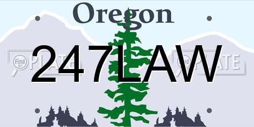 247LAW Oregon License Plate