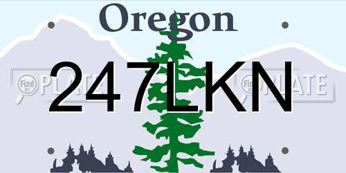 247LKN Oregon License Plate