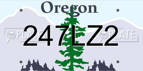 247LZ2 Oregon License Plate